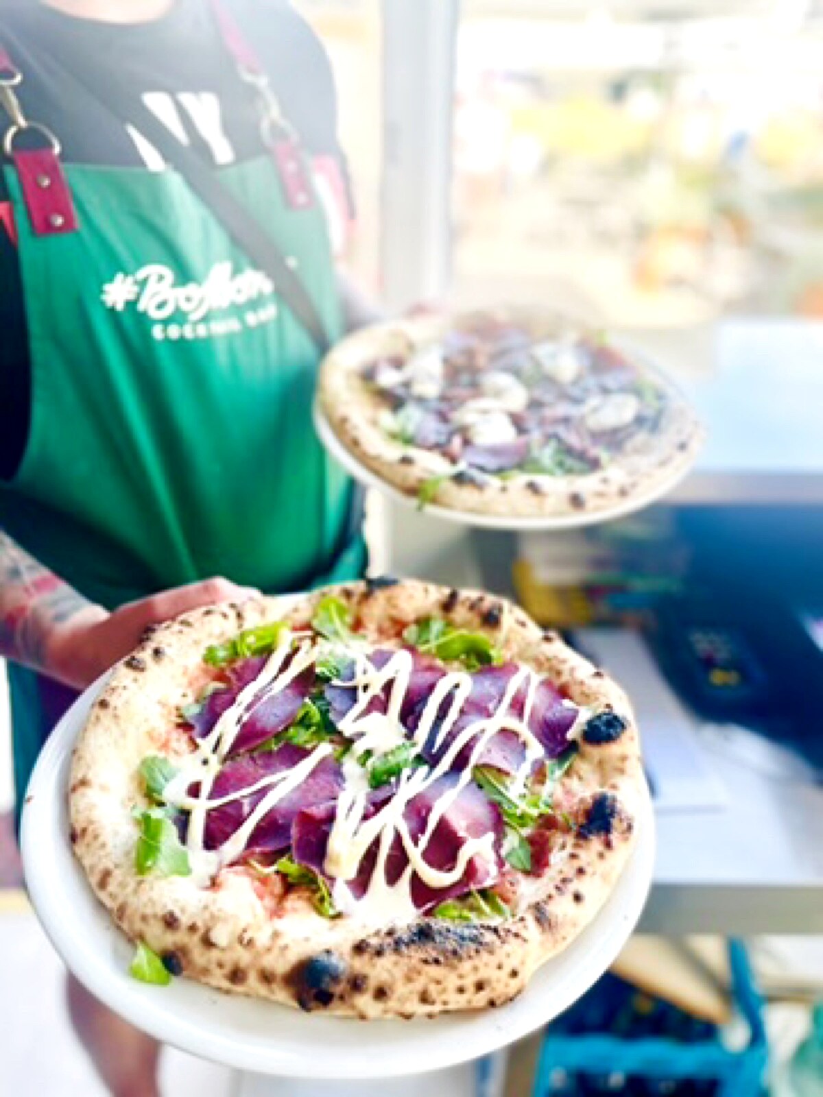 BoMorze Neapolitan pizza — bresaola, arugula, parmesan